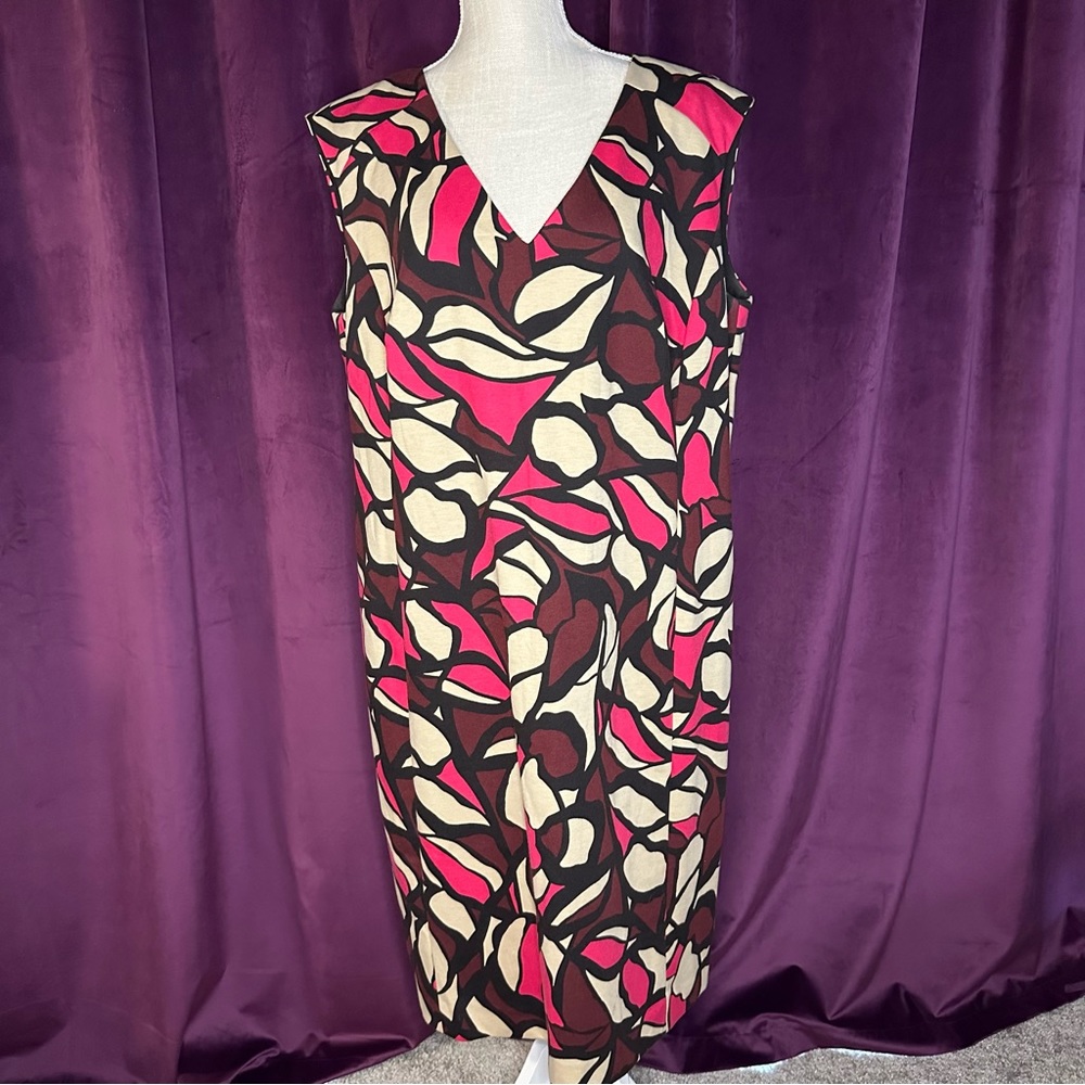Abstract Floral Sheath Dress, 16W